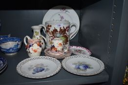 A selection of ceramics including large twin handled love cup and similar