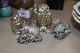 A small assortment of cast metal animal figurines,AF.