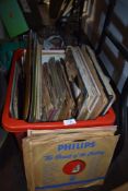 A box full of shellac 78 records, predominantly of classical interest.