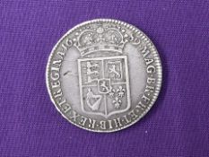 A UK 1689 William and Mary First Crown Shield Halfcrown with L over M in GVLIELMVS