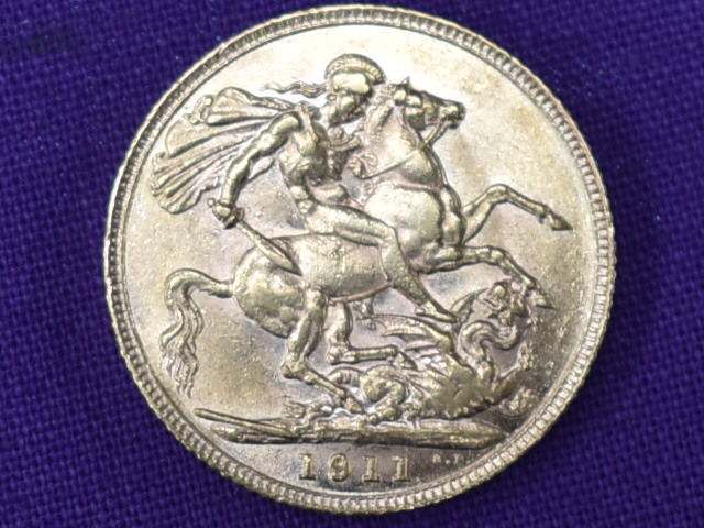 A 1911 George V Gold Sovereign