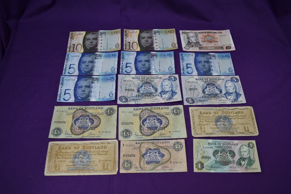 A collection of Bank of Scotland Banknotes, £100-£1, Uncirculated to used, £1 notes 1962, 1964, 1969 - Image 3 of 4