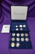 A part set of The World at War Silver Commemorative Coin Collection, (8), along with five Silver