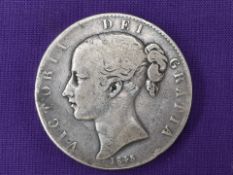 A Queen Victoria 1845 Silver Crown