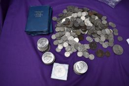 A collection of GB Coins, mainly copper Nikel including Crowns and Sixpences along with Britains