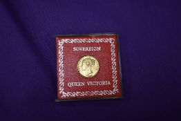 A 1857 Queen Victoria Shield Back Gold Sovereign, in plastic case