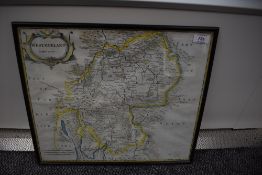 Antiquarian Map. Robert Morden. Westmorland. Later colour. Framed and glazed. (1)