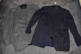 Two mens suits including woollen and pin stripe