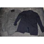 Two mens suits including woollen and pin stripe