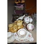 A mixed lot of ceramics including Royal Standard cups and saucers having rose pattern,breakfast