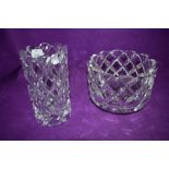 Two pieces of Scandinavian glass by Orrefors both signed and dated in excellent condition