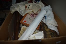 A mixed lot of items including vintage oriental wall hangings AF, trinket box, embroidered blouse