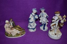 A selection of ceramic figures including Lawleys of London