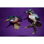 A Beswick study, Kingfisher, model no 2371 along with a similar Austrian study of a Kingfisher