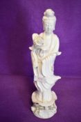 A vintage white glazed Chinese figure of Geisha AF