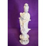 A vintage white glazed Chinese figure of Geisha AF