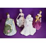 Two Royal Doulton Figurines, Premiere HN2343 and Adrienne HN2152 along with a Royal Worcester