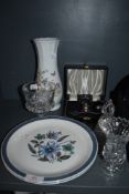 A selection of ceramics and cut glass inlcuding Meakin plates