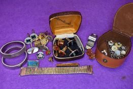 A selection of gents collar tacks, cufflinks, tie slides etc