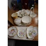 A selection of display ceramics including Royal Worcester and Aynsley