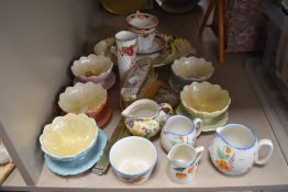 A variety of vintage ceramics including Royal Winton bowls having lustre finish, empire ware and