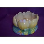 A Clarice Cliff rose or flower bowl in the design of an open water lilly