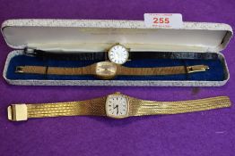 Two Gent's and lady's matched vintage dress watches by Montine, both having baton numeral faces