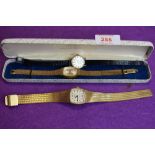 Two Gent's and lady's matched vintage dress watches by Montine, both having baton numeral faces