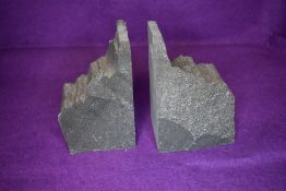A pair of slate bookends.
