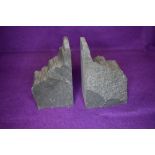 A pair of slate bookends.