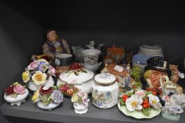 A selection of ceramics and similar including character mugs and Melba ware