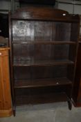 An adjustable oak book shelf