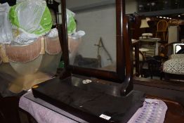 A Victorian dark stained toilet mirror