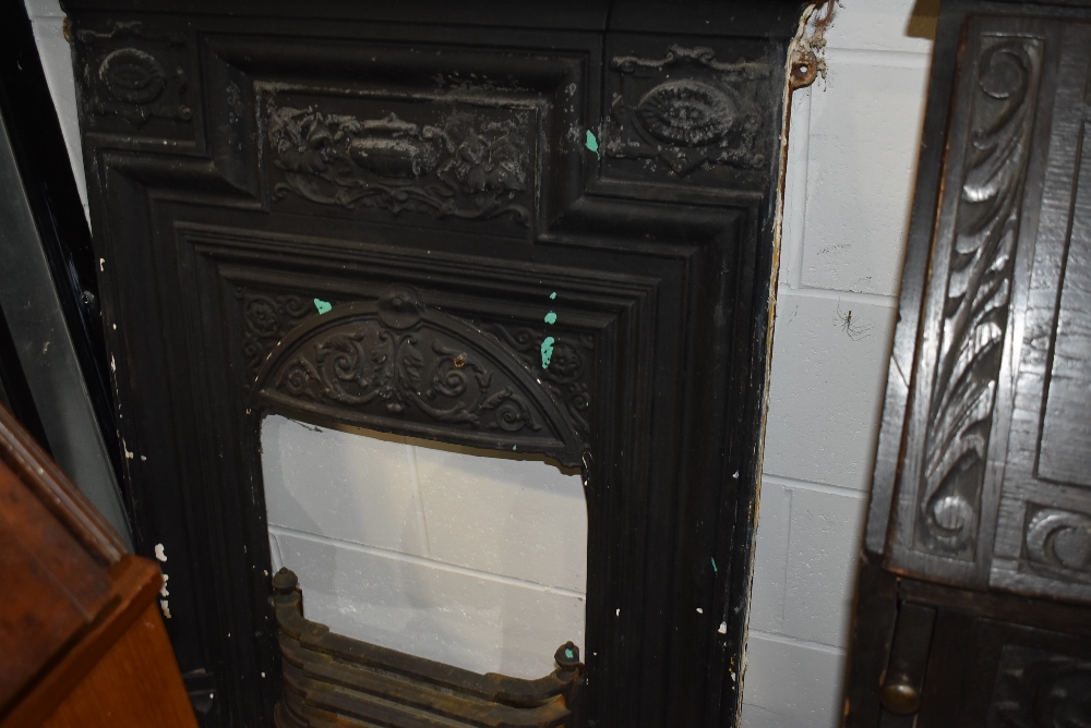 A traditional cast iron fireplace