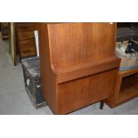 A vintage teak bureau, some damage to drawer interior, should be easy fix