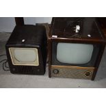 Two vintage televisions including bakelite