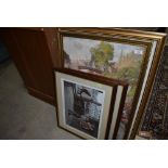 A selection of prints and picture frames including blacksmith interest