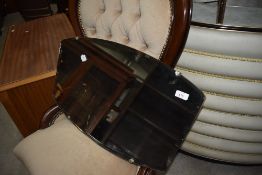 An art deco mantle or hall mirror having bevel edge