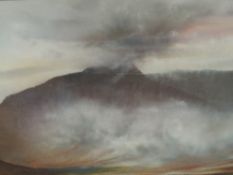 A pastel sketch, after Ainsworth, Pen- y -ol wen, Welsh mountain landscape, indistinctly signed,