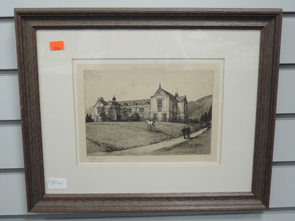 Four etchings, after Burrow, Classrooms and School, 20 x 28cm, and cathedral, 18 x 23cm, Sedbergh - Image 2 of 6