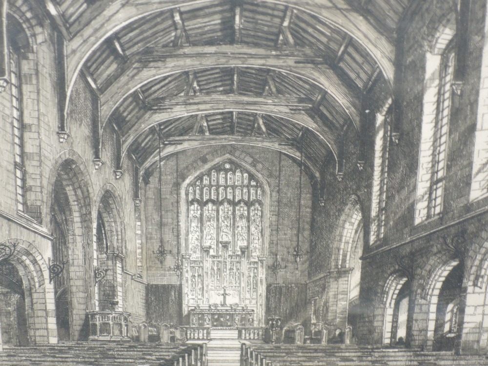 Four etchings, after Burrow, Classrooms and School, 20 x 28cm, and cathedral, 18 x 23cm, Sedbergh - Image 5 of 6