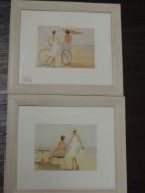 A pair of prints, after Dominguez, Seaside Stroll and View, 15 x 20cm, plus frame and glazed, and