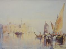 A watercolour, H Hughes Richardson, Venice, signed, 21 x 34cm, plus frame and glazed