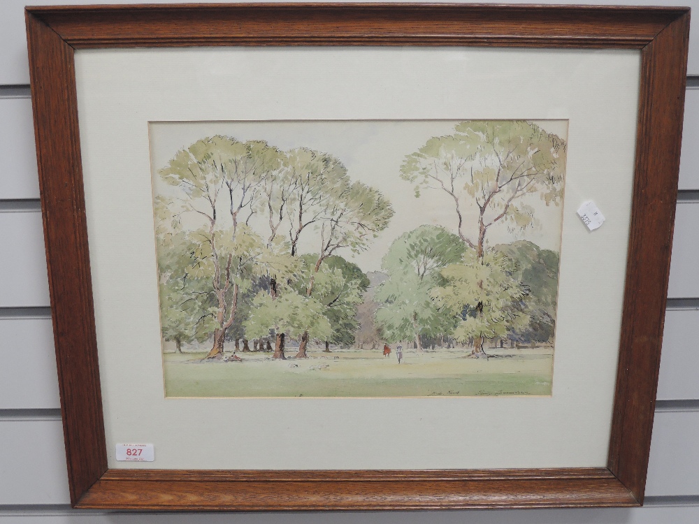 A watercolour, Percy Lancaster, Hyde park, 25 x 35cm, plus frame and glazed - Image 2 of 2