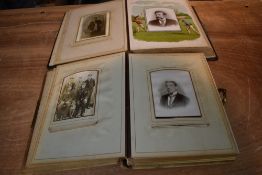 Two Victorian/Edwardian Photograph Albums, one album having sporting background pages, both locks