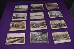 A collection of mainly Black & White Vintage Photograph Postcards, Barrow Docks and Works