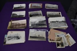 A collection of Photographs and Postcards including Black & White cards, Shipping interest, many