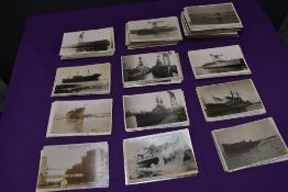 A collection of mainly Black & White Vintage Photograph Postcards of Shipping interest at Barrow