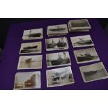 A collection of mainly Black & White Vintage Photograph Postcards of Shipping interest at Barrow