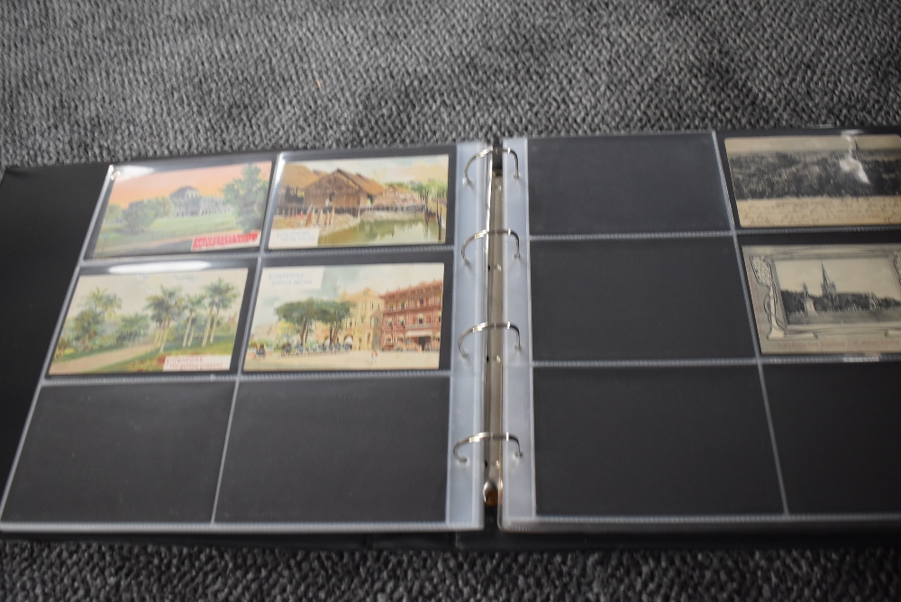 A vintage Postcard Album, Singapore, black & white and colour cards, over 150 cards seen including - Image 12 of 29